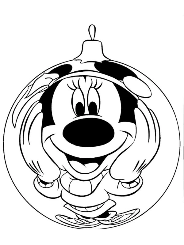 Christmas bauble with Mickey Mouse coloring page